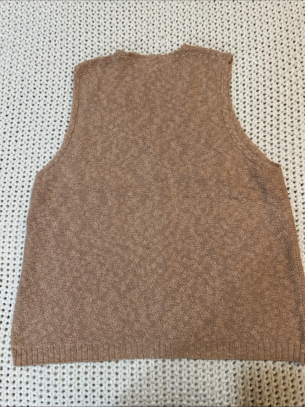 J. Crew Women's Button-Front Sweater Vest in Camel/Tan, XXL